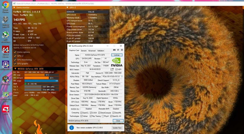RTX3070+ Ryzen 5 5500+ 16Gb+ A520 AM4 DDR4 игровой компьютер