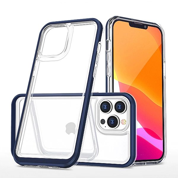 Clear 3in1 etui do iPhone 13 Pro żelowy pokrowiec z ramką niebieski