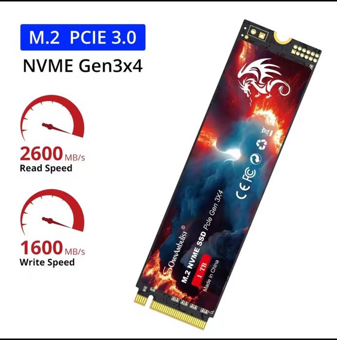 SomnAmbulist SSD M2 NVME 256 ГБ SSD M.2 2280 PCIe 3