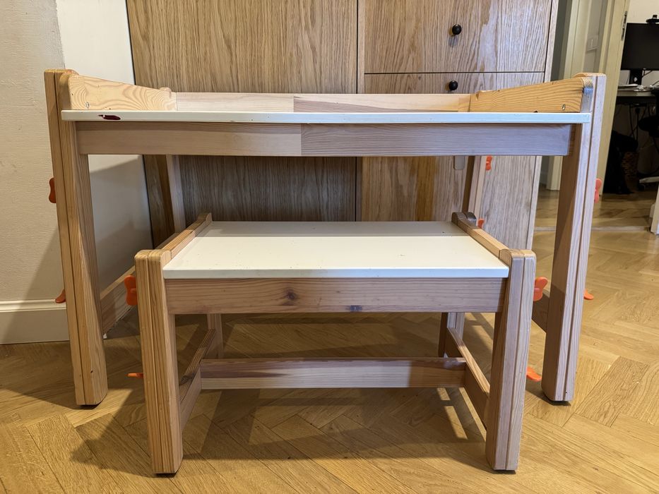 Biurko Ikea Flisat ze stołkiem