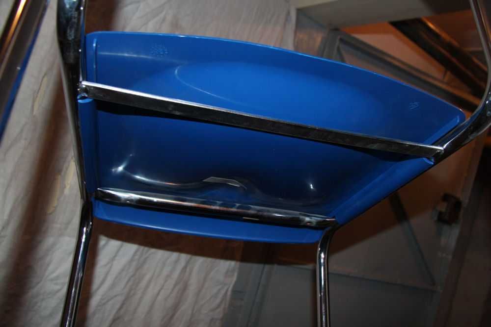 2 KRZESŁA Metalowe Plastikowe CORTINA NIEBIESKIE - Nowe !