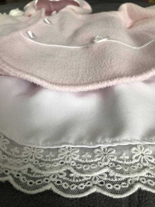 Chrzest śliczna sukienka i płaszczyk 74-86