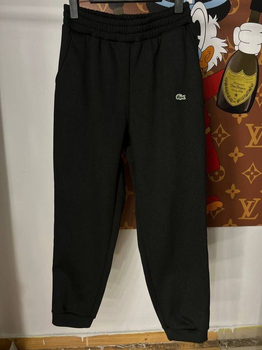 ЦЕНА БЫЛА 4000!Мужской спортивный костюм Lacoste на флисе черный зип