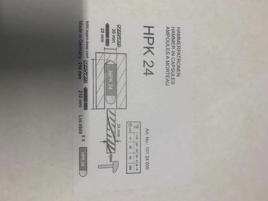 Kotwa chemiczna M24 WBIJANA | Zaprawa do betonu | 5 ampułek