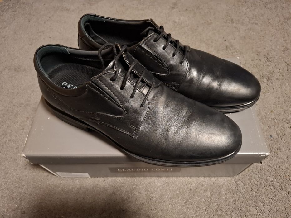 Półbuty skórzane do garnituru wizytowe męskie  Claudio Conti