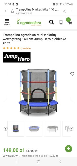 Nowa trampolina 140cm