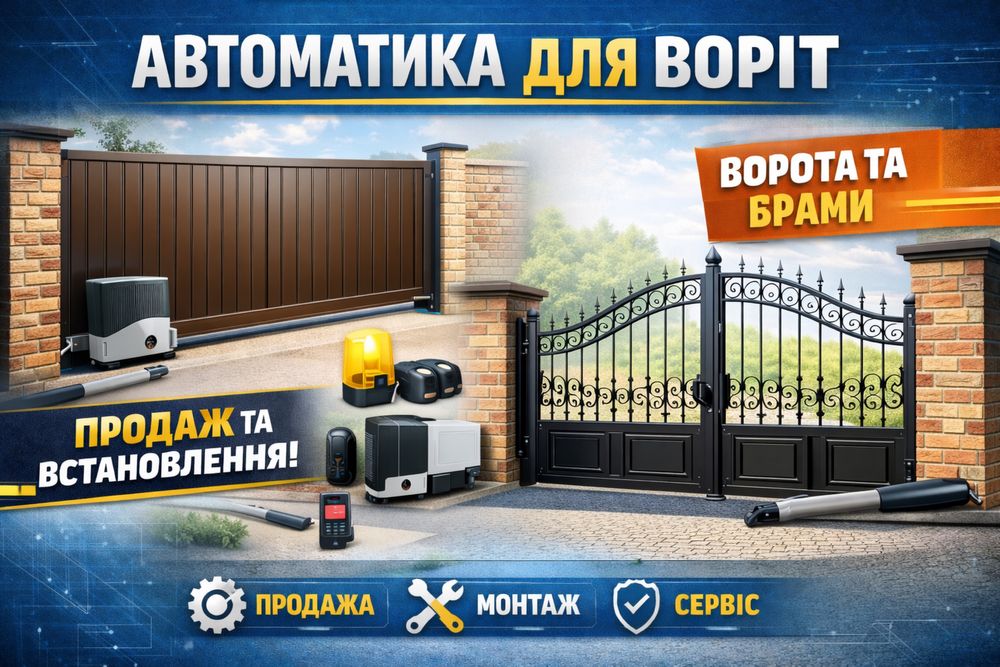 Автоматика для воріт Львів та Львівська область / Монтаж по Україні