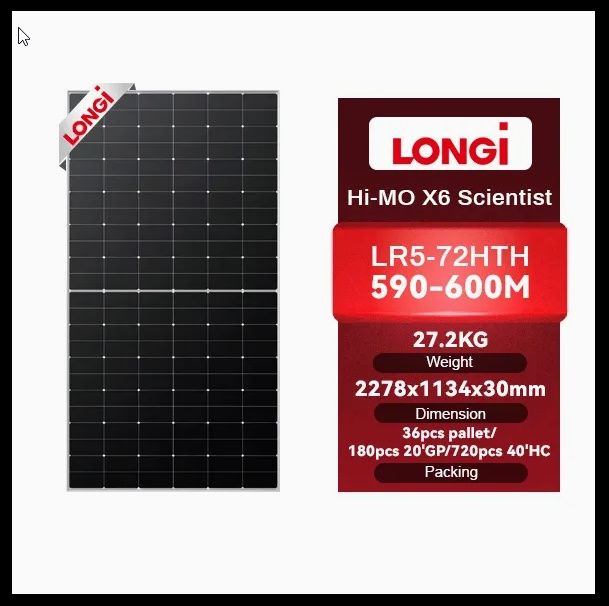 Сонячні панелі LONGI LR8-66HGD-615Вт двостороння