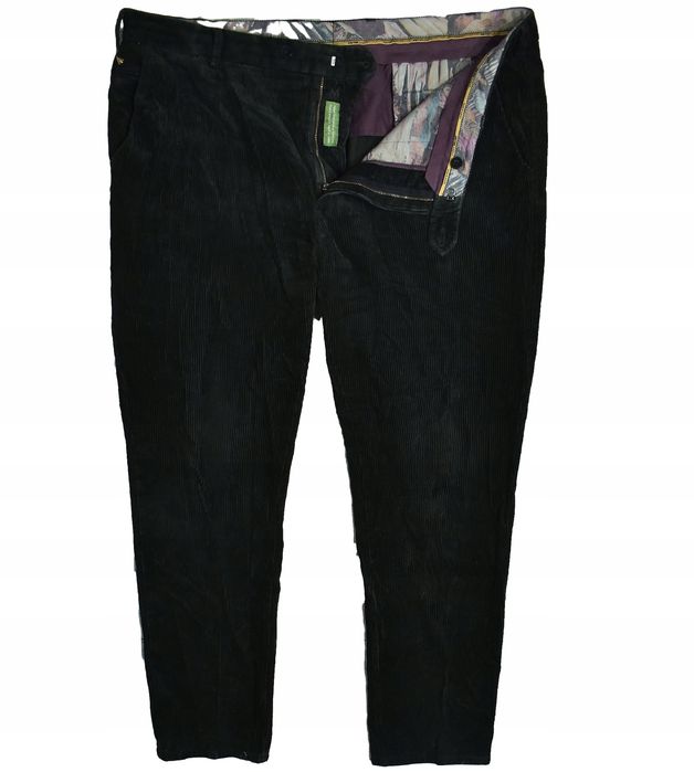 Meyer Bonn Ciemnozielone Męskie Spodnie Sztruksowe Fason Chinos 58