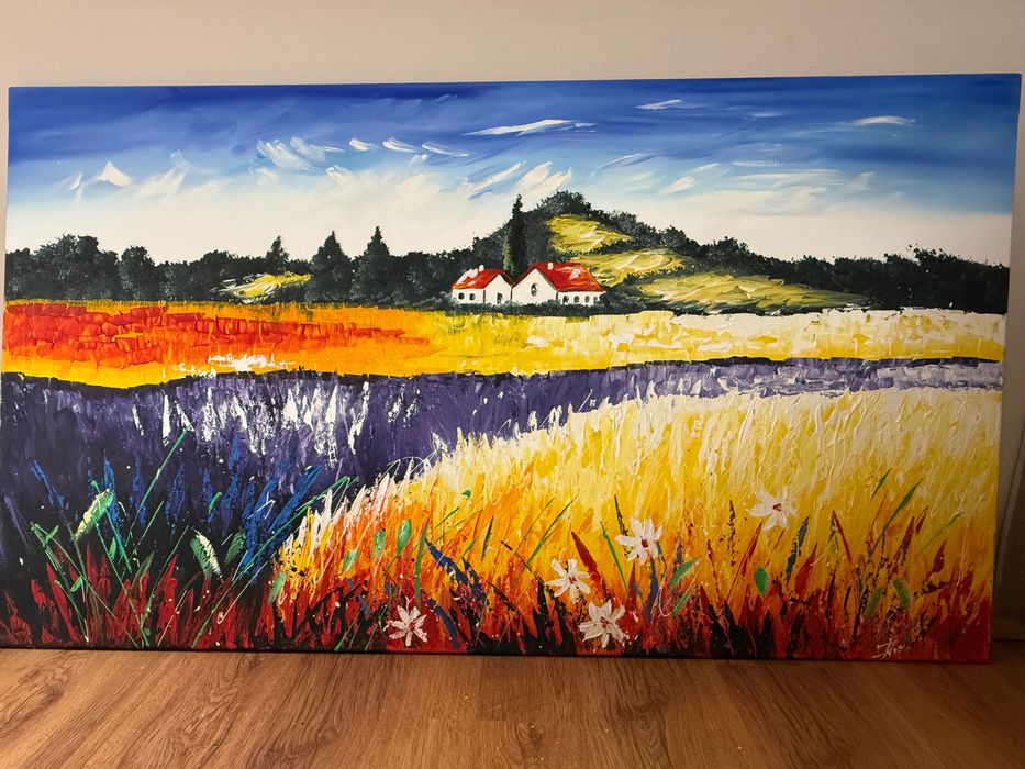 Wiejski domek , obraz na płótnie.