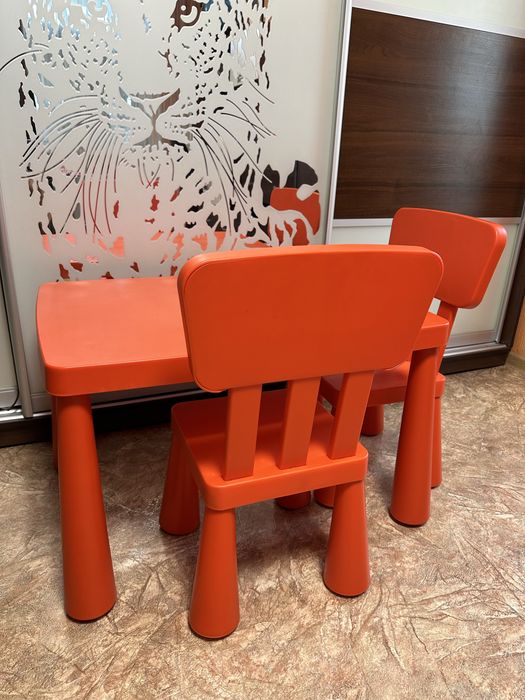 Стол и 2 стула красный комплект Ikea