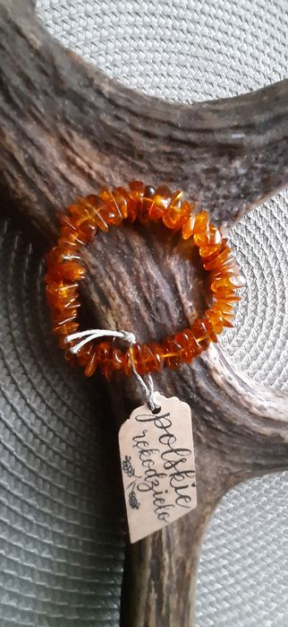 Brazoleta z bursztynu polerowanego