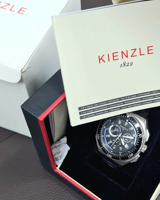 Relógio masculino Kienzle pulseira de borracha Day-date 100 Barw.r.