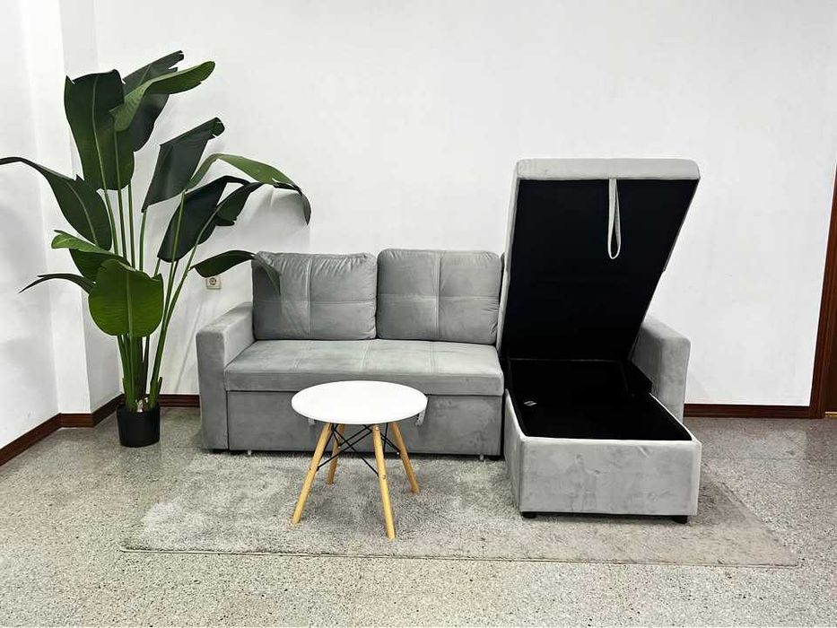 oferta sofa cama chaisselongue e baú envio grátis