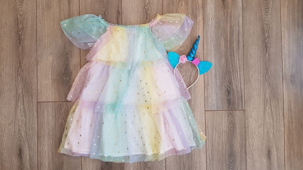 Красивое нарядное платье плаття сукня святкова Эдиноріг Единорог обруч