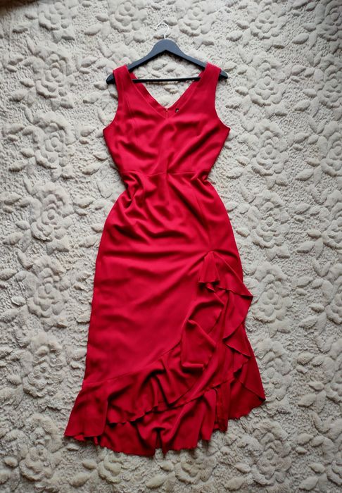Nowa długa czerwona sukienka premium M/L