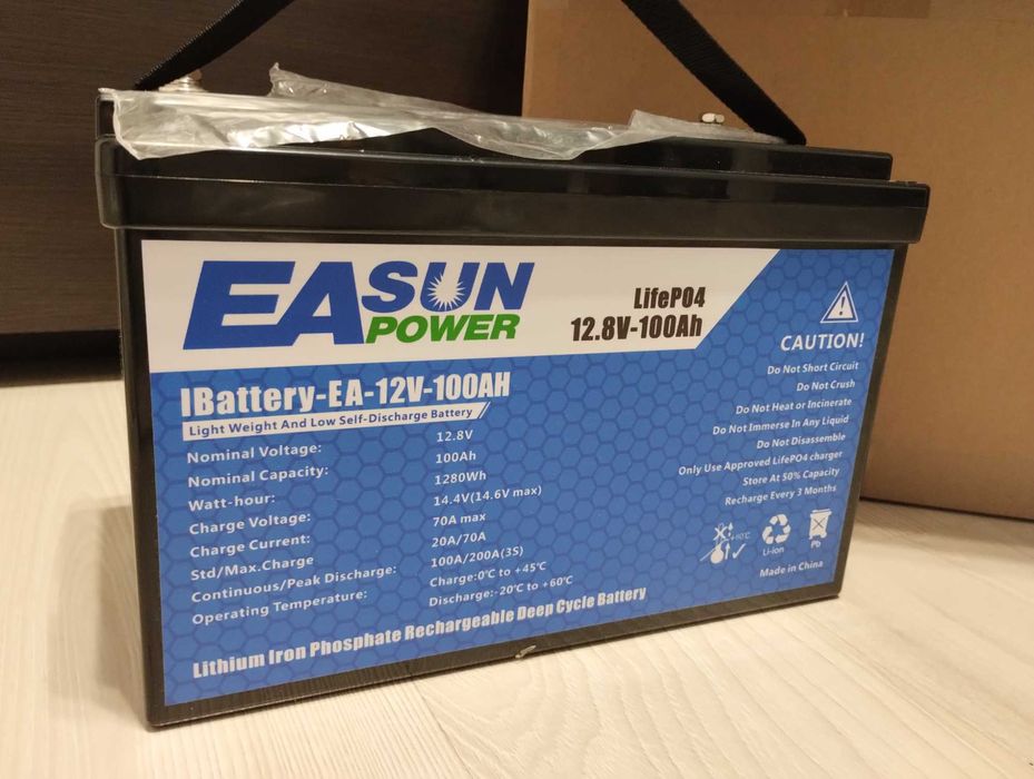 Akumulator Magazyn Energii Prądu EASUN LiFePO4 100Ah 12V BMS