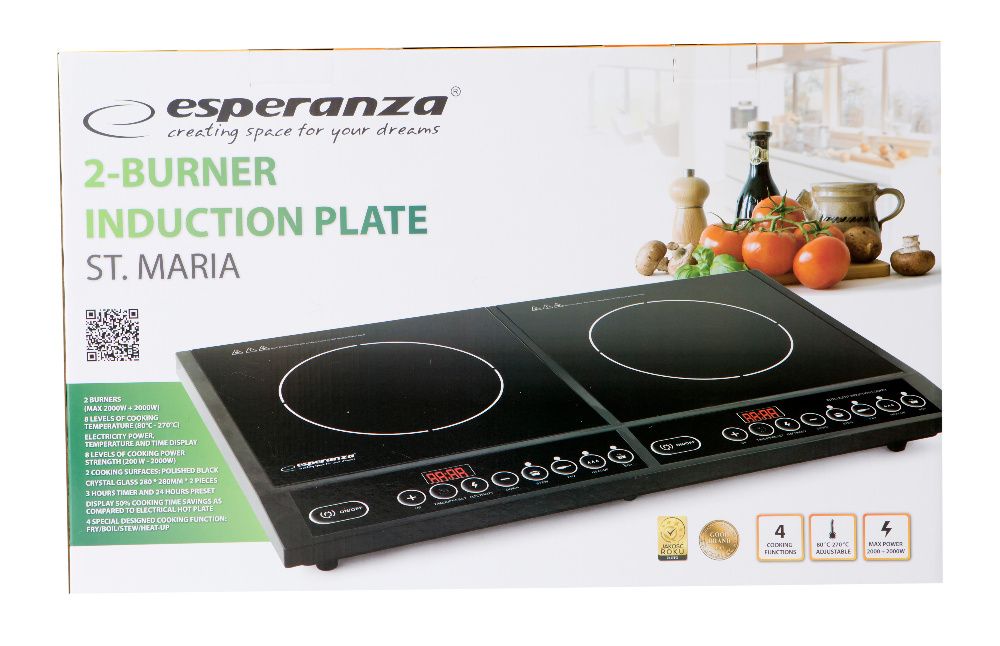 Kuchenka INDUKCYJNA PŁYTA 2-PALNIKOWA 4000W wolnostojąca