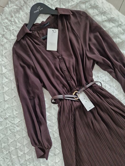 Zara sukienka plisowana