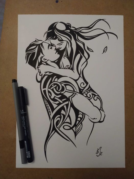 Rysunek: para 3 - cienk - blok t. A4 250 g/m2