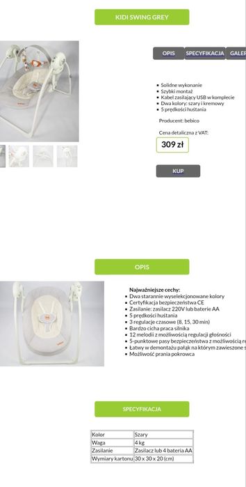 Bujaczek firmy bebico +wanienka gratis
