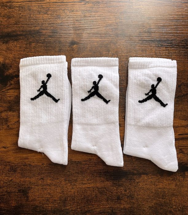 Skarpetki jordan 3 pary białe długie nowe skarpetki jesień