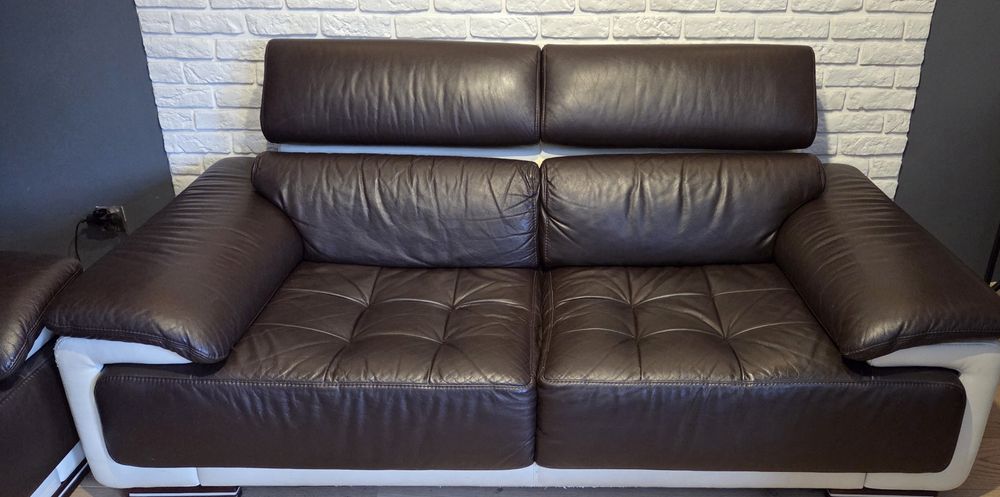 Sofa, kanapa skórzana, 198cm x 105cm, premium, super stan