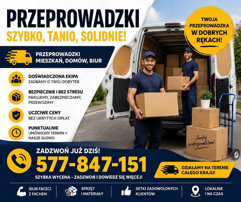 USŁUGI TRANSPORTOWE – Przeprowadzki -opróżnianie mieszkań i piwnic