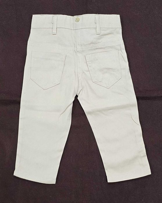 Komplet galowy BEŻ, garnitur, koszula spodnie muszka szelki 3r -92/98