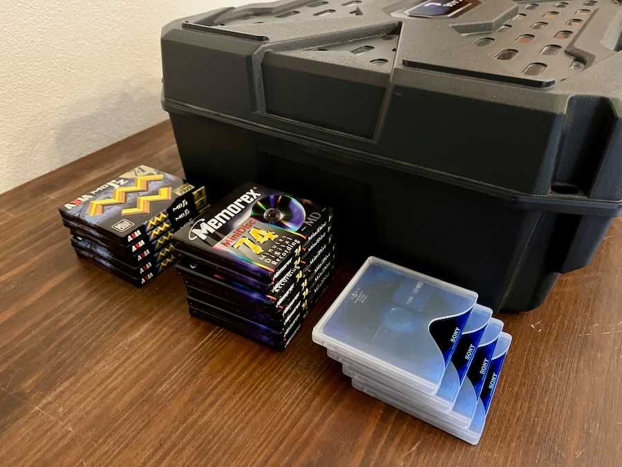 Conjunto Minidisc (MD) Sony, JVC, Panasonic, discos