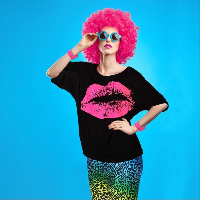 Strój retro 80's z akcesoriami dla kobiet Rozmiar Xxl