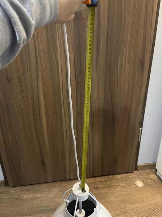 Nowoczesna lampa wisząca loft / industrial — biała, metalowa