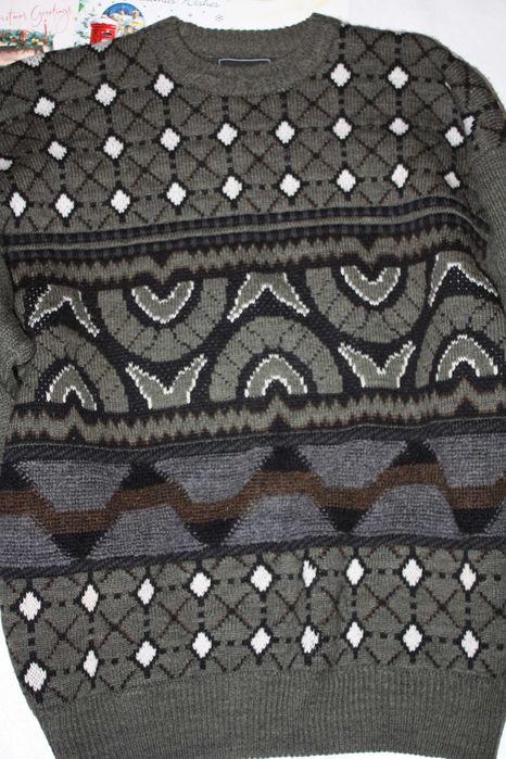 Шикарный винтажный мужской свитер шерсть р-50/52 идеальное состояние