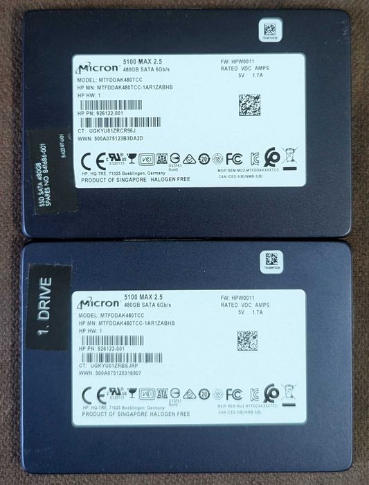 SSD 2.5 Micron 5100max Enterprise 480GB !!!