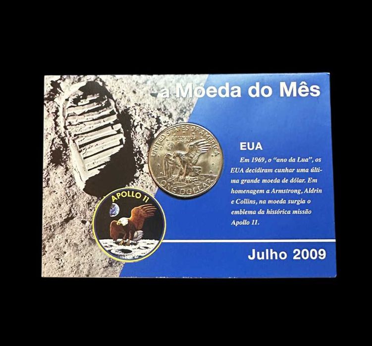 1 Dollar - 1974 - EUA - Moeda do Mês Julho 2009 - Apollo 11