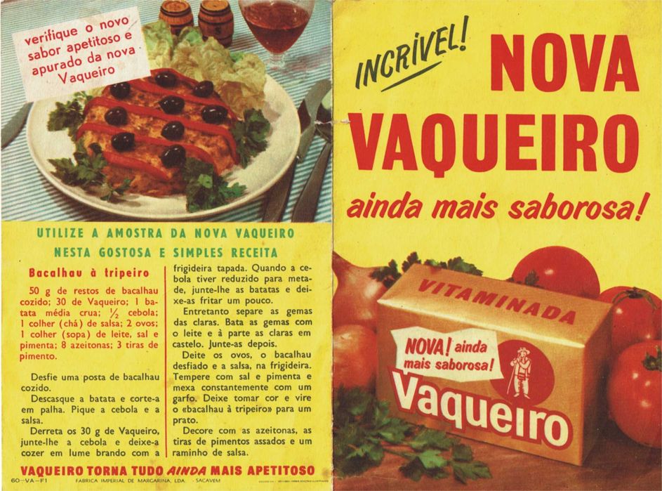 Vaqueiro - Folheto publicitário de 1960 - NOVO