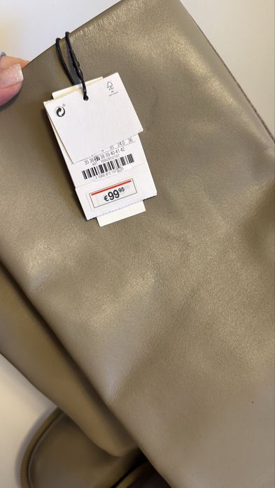 Нові шкіряні чоботи Zara 37 розмір