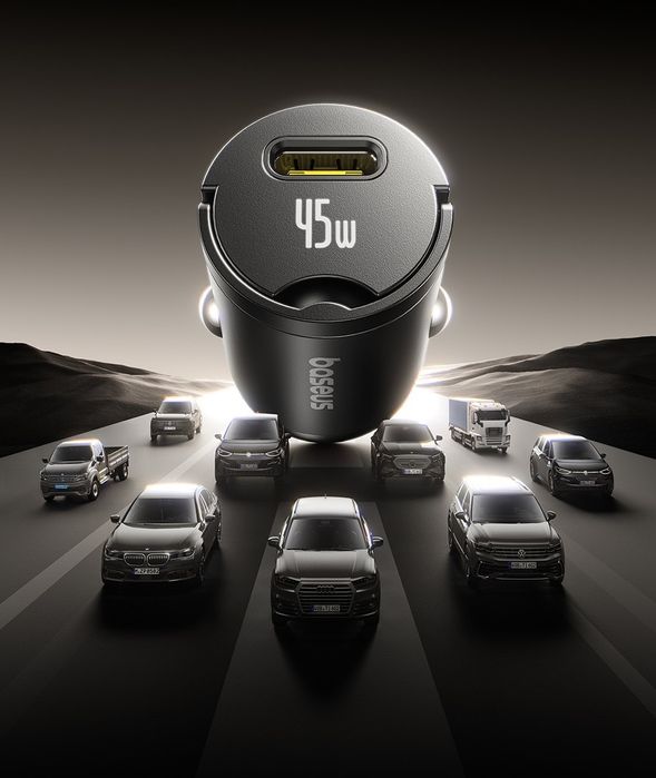 Baseus Tiny Mini Star 45W Автомобильное зарядное QC USB-C + usb Type-C