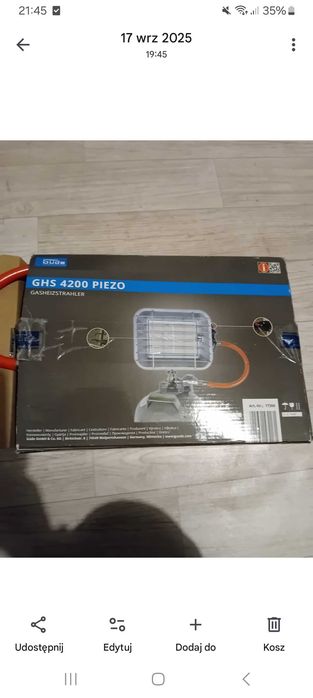 Nagrzewnica gazowa Güde GHS 4200 Piezo – stan idealny