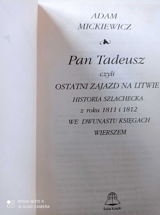 Pan Tadeusz .   Adam Mickiewicz