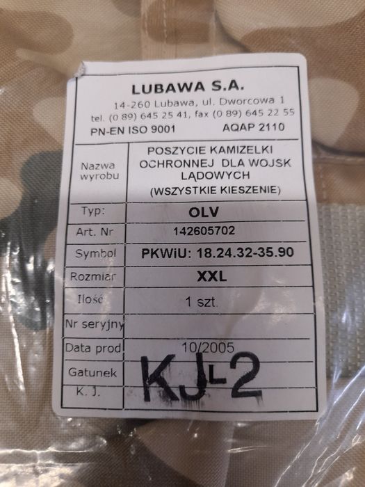Kamizelka olv Lubawa poszycie