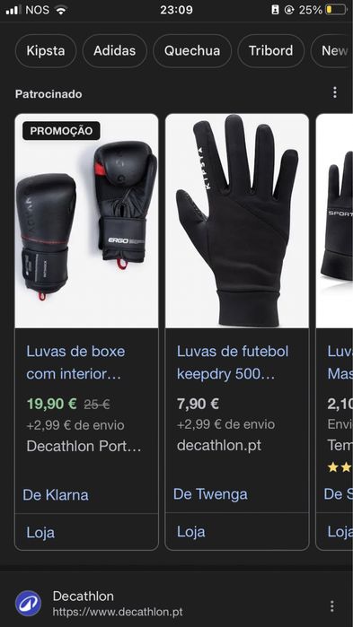 Luvas de boxe da decathlon