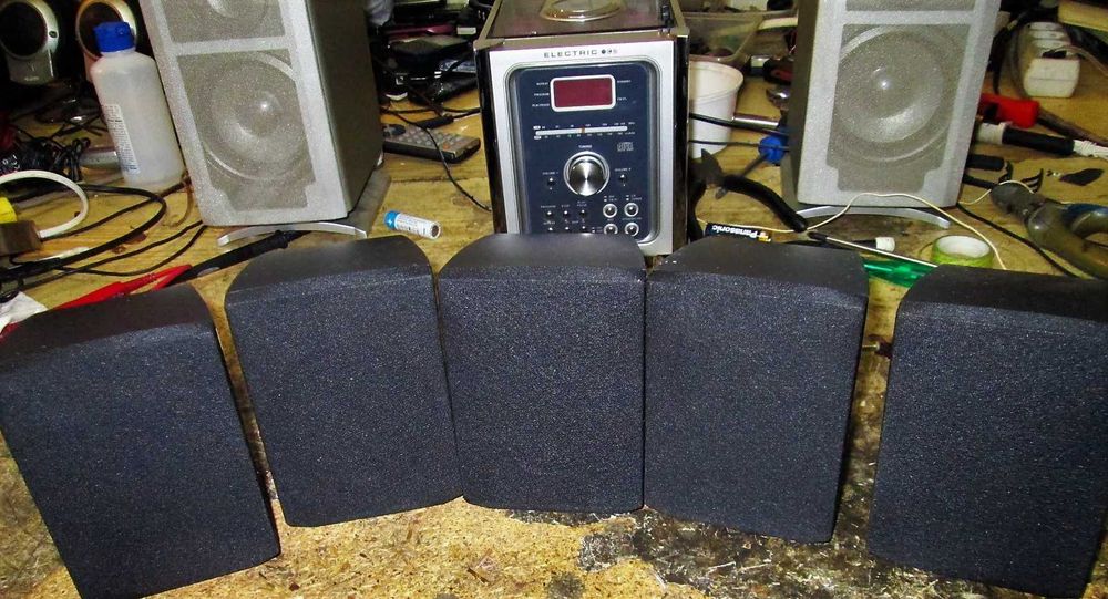 kit colunas 5.1 com subwoofer