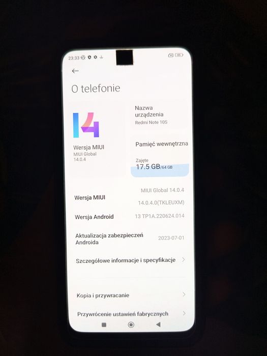 Smartfon Xiaomi Redmi Note 10 S 6/64 GB