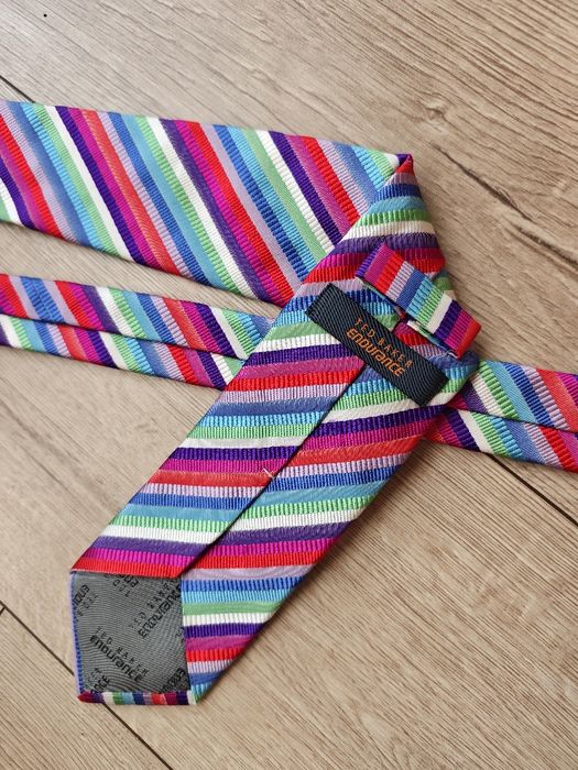 Elegancki krawat jedwabny Ted Baker Endurance 100% jedwab Multi-kolor