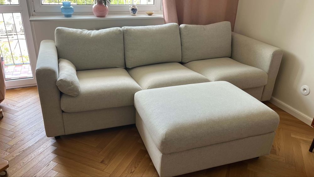 Sofa vimle 3 osobowa + pufa