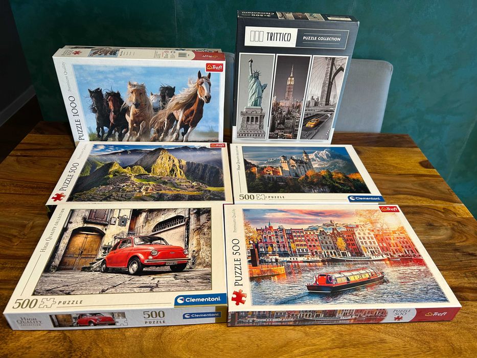 Zestaw puzzli, 6 motywów, używane