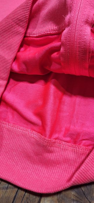 TNF śliczna bluza damska zasuwana kaptur neon róż bawełna M