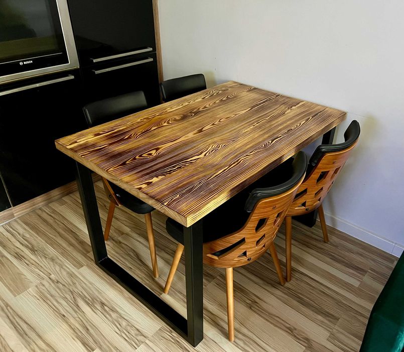 Stół na wymiar boho rustykalny drewniany metalowe nogi nowoczesny