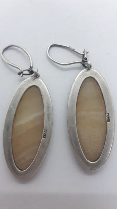 Серьги серебро875пр. Агат. Урал.